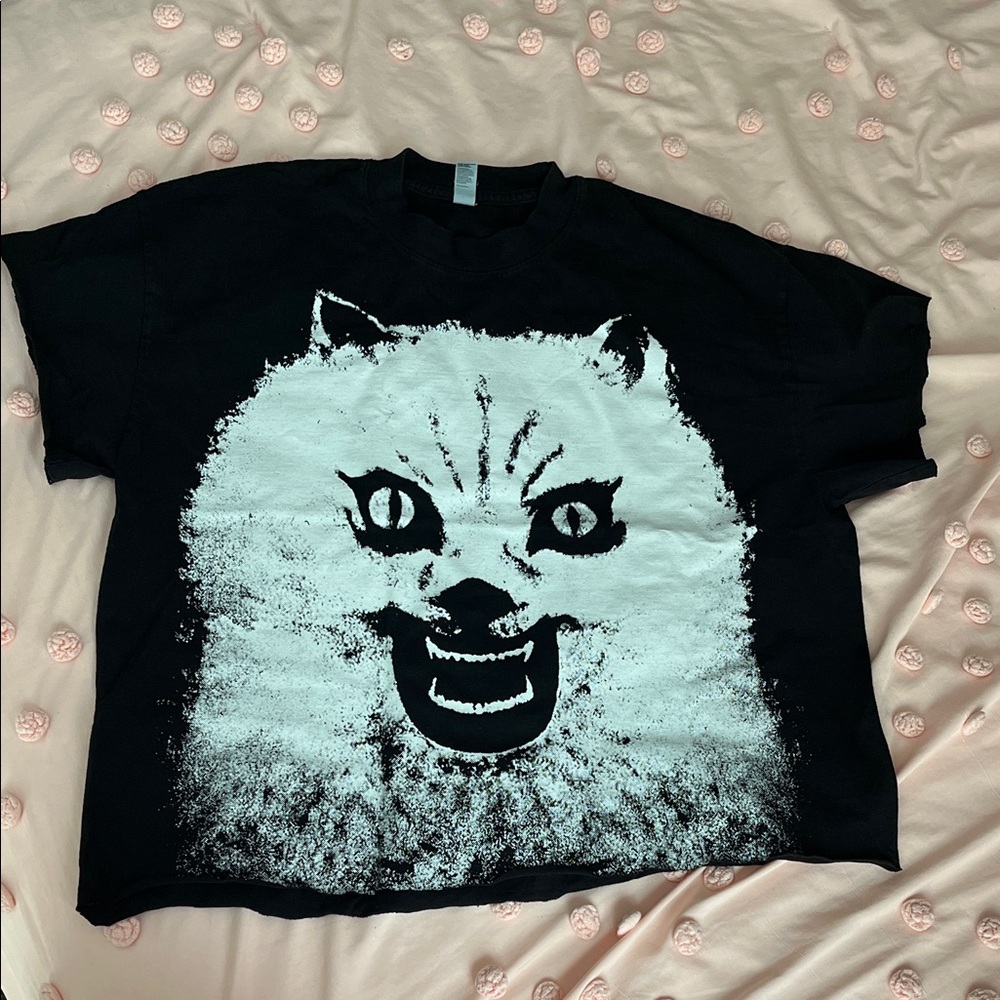 Black Los Angeles Apparel graphic tee with artistic “House” design, unisex fit